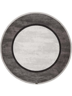 Karmen Halı Trend 4101 Gri Yuvarlak Akrilik Pamuk Yumuşak Modern Mutfak Yatak Odası Salon Oturma Odası Halısı