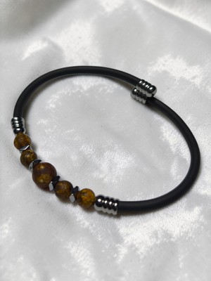 Basqio Doğal Taş Yaylı Bileklik - Tibet Akik Taşı