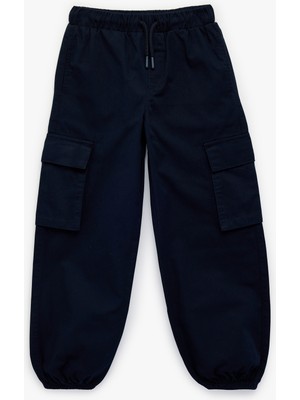 Koton Gabardin Kumaş Beli Lastikli Bağlamalı Cep Detaylı Kargo Pantolon