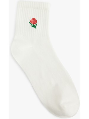 Koton Çiçek Işlemeli Soket Çorap