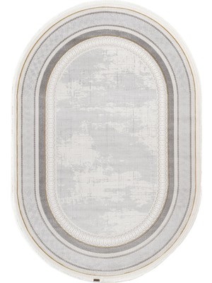 Karmen Halı Trend TR003S Oval Bej Akrilik Pamuk Modern Yumuşak Mutfak Yatak Odası Salon Oturma Odası Halısı