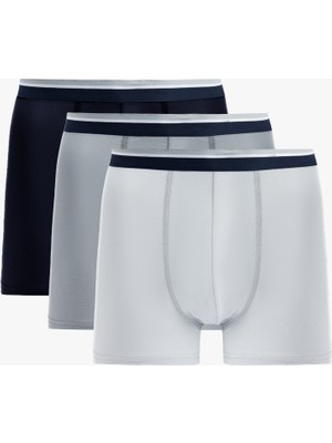 Koton Şerit Detaylı Pamuklu 3'lü Boxer Seti
