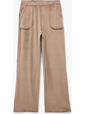 Koton Beli Lastikli Cepli Rahat Kesim Kadife Pijama Altı