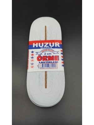 Hobilinka Beyaz - 2cm Paça Lastik Yassı Geniş 10MT (4887)