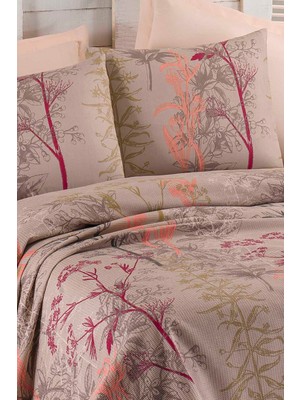 Upstyle Pike Seti Baskılı Tek Kişilik Urla Bej