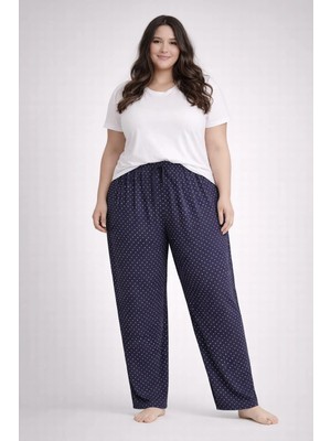 Pemilo Kadın Büyük Beden Desenli Tek Alt