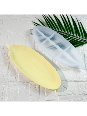 Belirtilmemiş Silikon Kalıp Taş Tozu Ithal Dekoratif Uzun Yaprak Figür Tabak Kalıbı