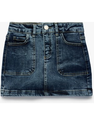 Koton Pamuklu Cepli A Kesim Bol Kalıp Denim Etek