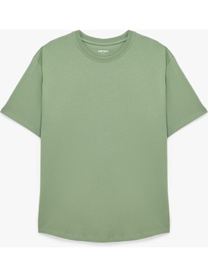 Koton Kısa Kollu Bisiklet Yaka Rahat Kalıp Pamuklu Basic Spor Tişört