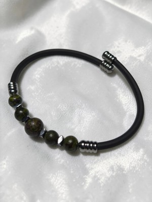 Basqio Doğal Taş Yaylı Bileklik - Kan Taşı