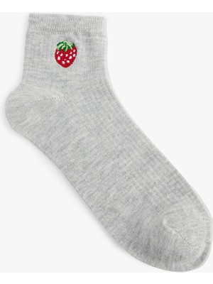 Koton Çilek Işlemeli Soket Çorap