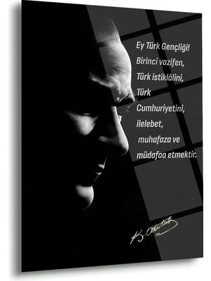 Shiny Art Atatürk Gençliğe Hitabe Cam Tablo – ATA179