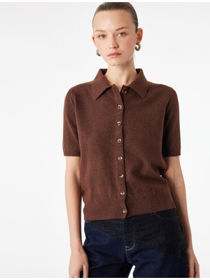 Koton Kısa Kollu Düğmeli Polo Yaka Hırka