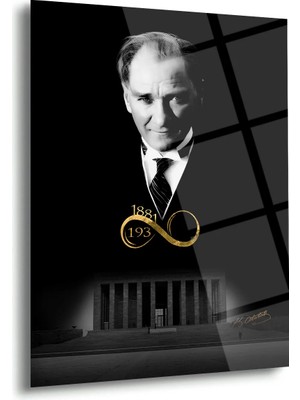 Shiny Art Atatürk Anıtkabir ve Sonsuzluk Sembolü Cam Tablo – ATA188