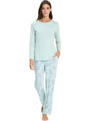 Over Sleep by Poleren Over Sleep 3316 Kadın Uzun Kol Modal Pijama Takım (M-L-Xl-Xxl)