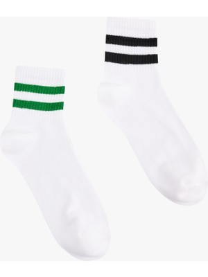 Koton Çizgili 2'li Patik Tenis Çorap Seti