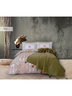 İyi Geceler İstanbul Iyi Geceler Istanbul Çift Kişilik Battaniyeli Nevresim Takımı Sahara Yeşil