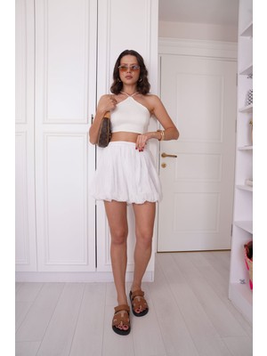 New Mission Beyaz Balon Şort Etek