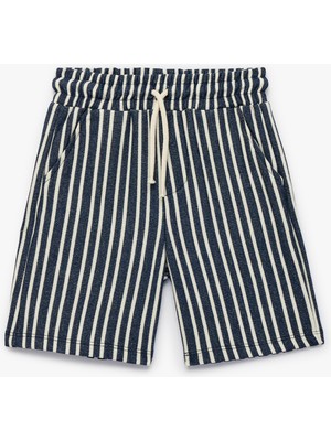 Koton Beli Lastikli Cep Detaylı Çizgili Şort