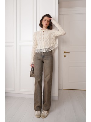 Eskitme Mavi Straight Jean