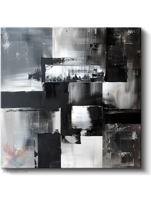 Artarilion Kare Kanvas Tablo Hd Dijital Baskı Salon Ofis Tablosu Kanvas Siyah Beyaz Renkler Duvar Dekorasyon
