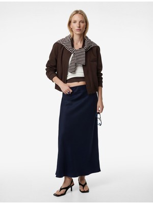 Koton Standart Bel A Kesim Midi Saten Etek