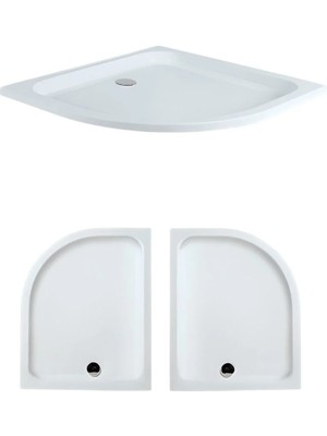 80 x 90 Asimetrik Oval Flat Duş Teknesi H:6 cm