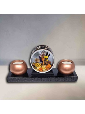 Bay3 Hobi Çiçekli Mumluk, Leopar Desen