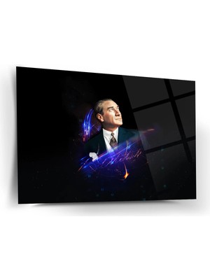 Shiny Art Atatürk Dijital Işık Efektli Cam Tablo – ATA196