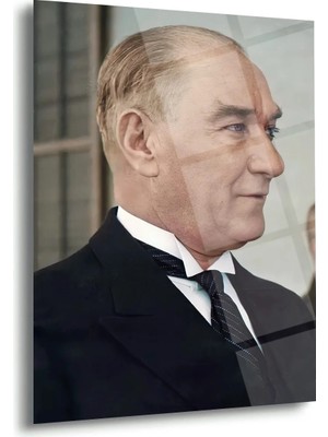 Shiny Art Atatürk Profilden Portre Cam Tablo – ATA155