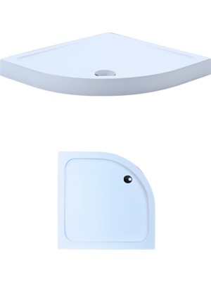 80 x 80 Oval Monoblok Duş Teknesi H:10 cm
