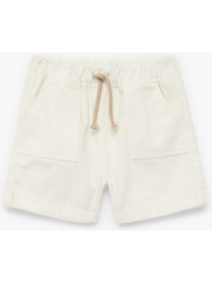 Koton Pamuklu Cepli Duble Paça Beli Bağcıklı Gabardin Şort