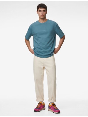 Koton Regular Fit Kısa Kollu Bisiklet Yaka Pamuklu Baskılı Tişört