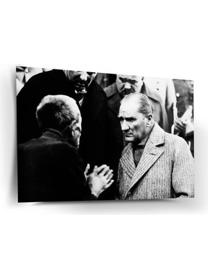 Shiny Art Atatürk Halk ile Sohbet Anı Cam Tablo – ATA209