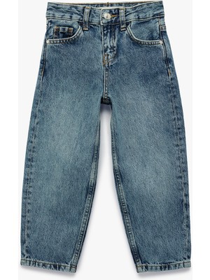 Koton Pamuklu Loose Fit Düğmeli Denim Pantolon