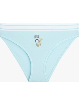 Koton Rahat Kalıp Bel Detaylı Pamuklu Meyve Baskılı Brief Külot