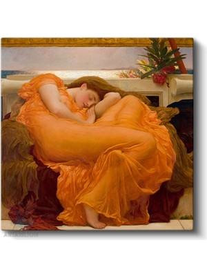 Artarilion Kare Kanvas Tablo Hd Dijital Baskı Salon Ofis Tablosu Kanvas Flaming June Frederic Leighton Duvar Dekorasyon