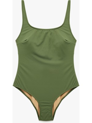 Koton U Yaka Kalın Askılı Yüzücü Mayo