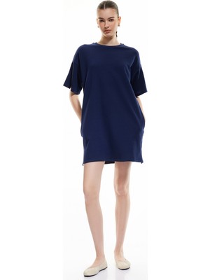 Koton Üç Iplik Pamuklu Cepli Bisiklet Yaka Kısa Kollu Tişört Elbise