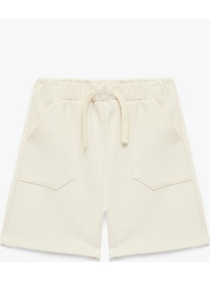 Koton Beli Bağcıklı Cep Detaylı Pamuklu Şort