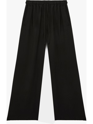 Koton Rahat Kalıp Beli Bağcıklı Viskon Geniş Paça Pantolon