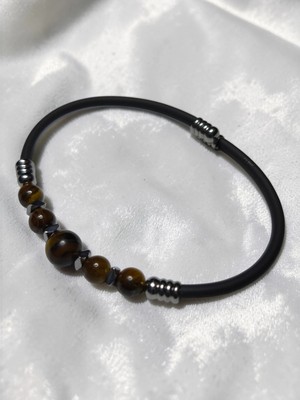 Basqio Doğal Taş Yaylı Bileklik - Kaplan Gözü