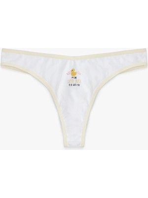 Koton Rahat Kalıp Lastik Detaylı Baskılı Pamuklu String Külot