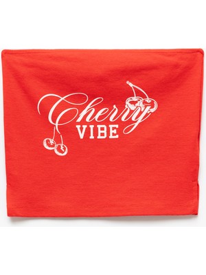 Koton Pamuklu Straplez Baskılı Kolsuz Crop Atlet