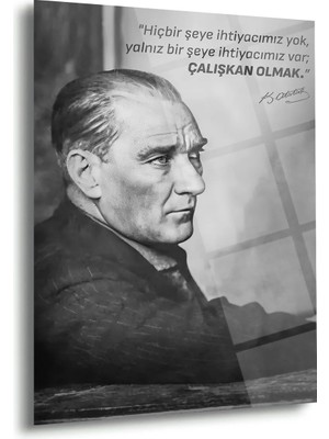 Shiny Art Atatürk Çalışkan Olmak Sözü Cam Tablo – ATA141