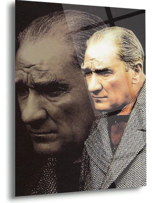 Shiny Art Atatürk Çift Portre Tasarımı Cam Tablo – ATA148