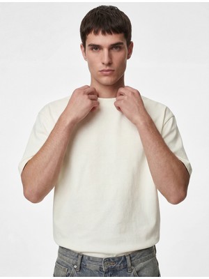 Koton Kısa Kollu Pamuklu Bisiklet Yaka Oversize Basic Tişört