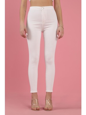 Joni Beyaz Yüksek Bel Kot Pantolon