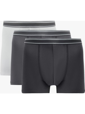 Koton Pamuklu Bel Detaylı 3'lü Boxer Seti