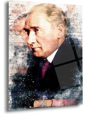 Shiny Art Atatürk Sanatsal Portre Cam Tablo – ATA159